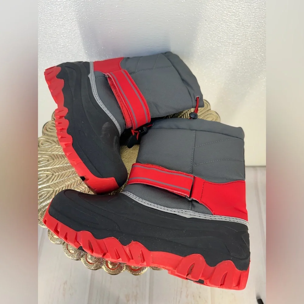 Denali Kids Snow Boots – Gray & Red – Size 4 - Picture 11 of 16